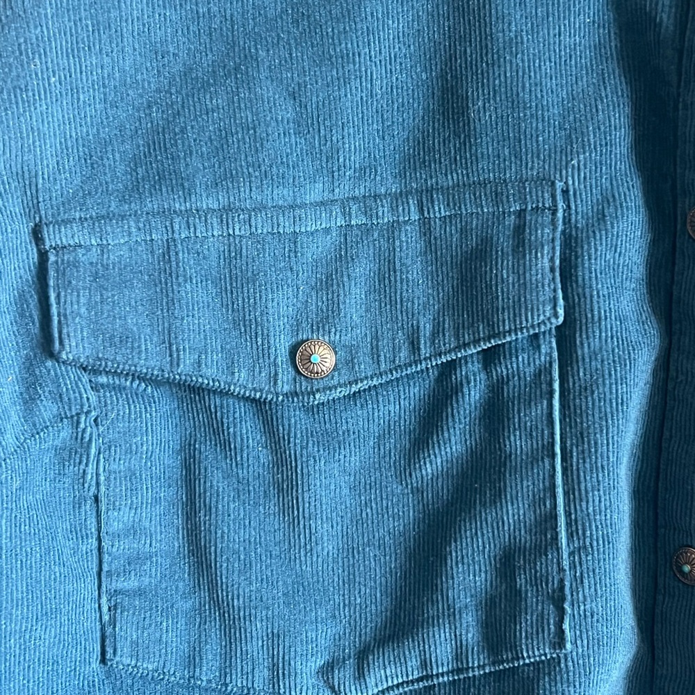 Shyanne Wale Corduroy Long Sleeve Snap Western Shirt Size L - Picture 5 of 14